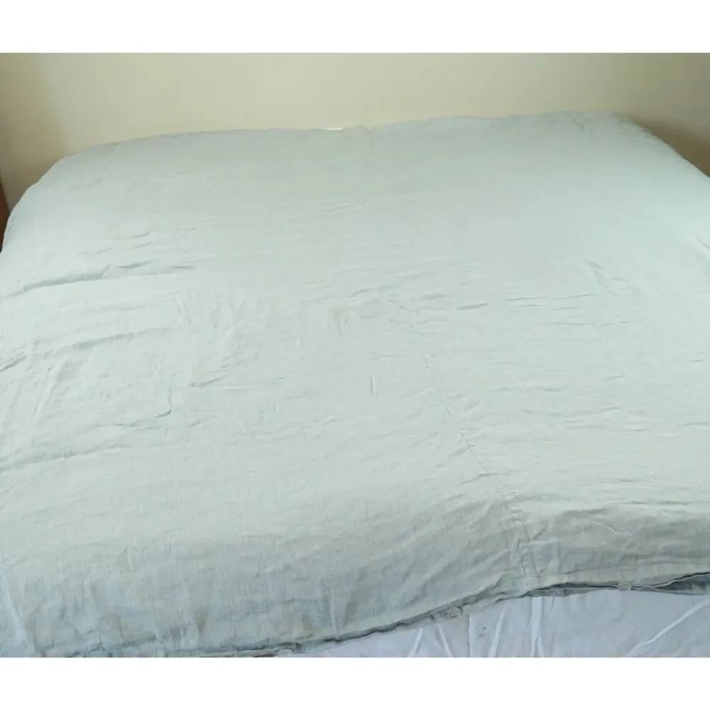 Area Home Emile Duvet Cover 100% Linen Mineral Grey King Size 102” x 83” Minimal